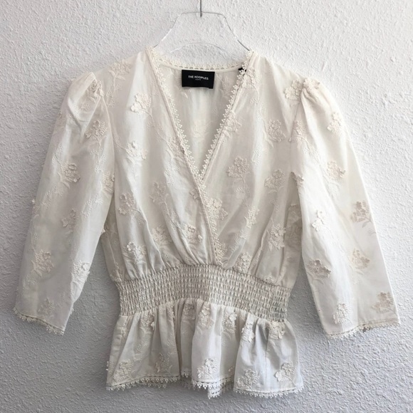 The Kooples 3/4 sleeve v-neck blouse. - Picture 3 of 12